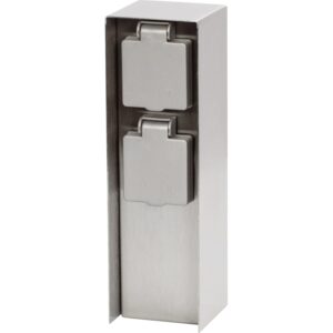 2-fach Steckdosensäule IP44 Silber