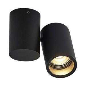 Arcchio Deckenlampe Gesina 9624483 Modern in Schwarz aus Aluminium 1-flammig GU10 Wohnzimmerleuchte