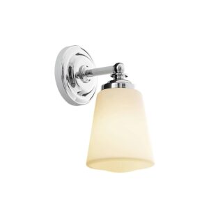 Arcchio Wandleuchte Wandlampe Bad Mahdi 9626314 Spritzwassergeschützt Modern in Chrom aus Glas 1-flammig E14 Badezimmerleuchte