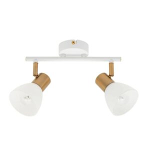 Arte Lamp Deckenstrahler Falena 2-flammig schwenkbar Weiß E14 mit Glasschirmen