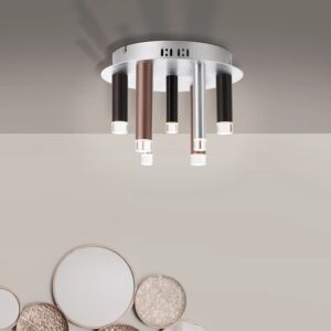 Brilliant Deckenleuchte Cembalo 7-flammig Aluminium und Schwarz und Braun