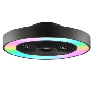Brilliant LED-Deckenleuchte Catania mit Ventilator Schwarz Ø 48