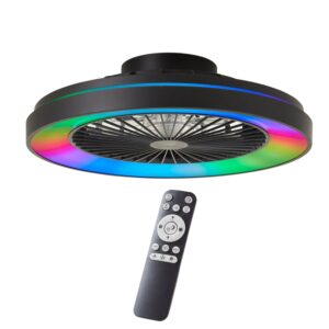 Brilliant LED-Deckenleuchte Mazzaro mit Ventilator Schwarz Ø 48