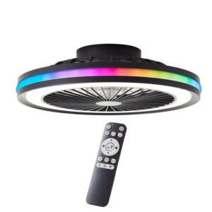 Brilliant LED-Deckenleuchte Palmero mit Ventilator Schwarz Ø 46