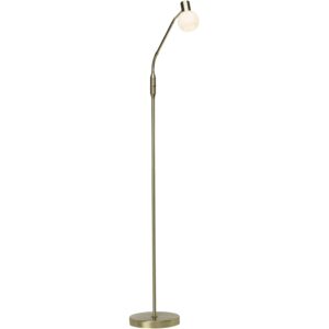 Brilliant LED-Standleuchte Philo 1-flammig Messing gebürstet und Weiß