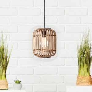 Brilliant Pendelleuchte Woodrow 1-flammig Hellbraun