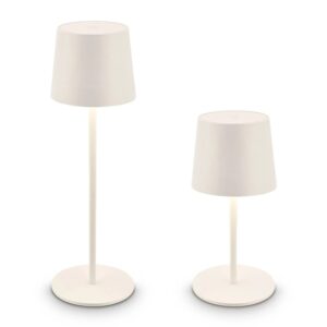 Brilo Akku-LED-Tischleuchte Bota Altweiß Ø 11 cm