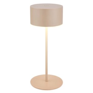 Brilo Akku-LED-Tischleuchte Kira Beige Ø 8 cm x 19 cm