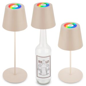 Brilo Akku Tischleuchte Calida Touch Dimmbar Flaschenaufsatz 36 cm Beige