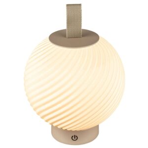 Brilo Akku-Tischleuchte Globe Dimmbar Touch Beige