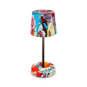 Brilo Akku Tischleuchte Piha Touch Dimmbar 26 cm Graffiti Motiv