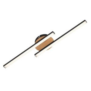 Brilo LED-Deckenleuchte Go Warmweiße Lichtfarbe Schwarz 56 cm x 12 cm x 3