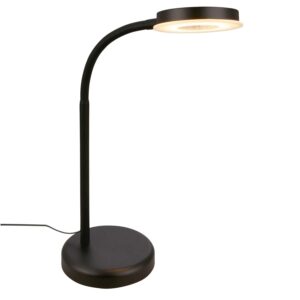 Brilo LED-Tischleuchte Touchdim Lichtkante Schwenkbar Ø 13 cm x 40 cm Schwarz