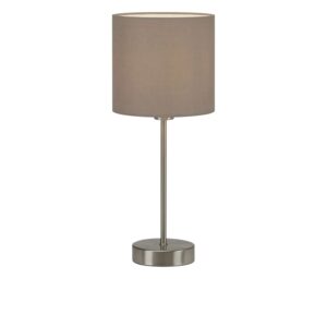 Brilo Tischleuchte Fabric Kabelschalter E14 Fassung Taupe