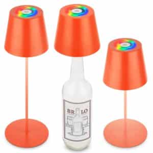 Brilo Tischleuchte mit Flaschenaufsatz 3 in 1 RGB Apricot Ø 12 cm x 36 cm