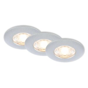 Briloner 3er Set LED Bad Einbaustrahler IP44 Warmweißes Licht Chrom-Matt