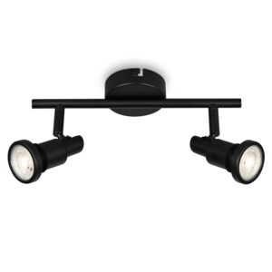 Briloner Bad-Deckenleuchte Flamo IP44 Spritzwasserschutz Schwenkbar Schwarz