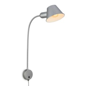 Briloner Bettleuchte Schwenkbar Schalter Ø 8 cm x 55 cm Chrom-Matt