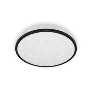 Briloner LED Bad-Deckenleuchte Acorus Black Sternendekor 28 x 7 cm Schwarz