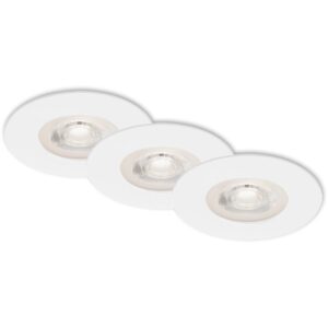 Briloner LED Einbauleuchten Kulana 3er-Set Dimmbar Warmweiß 90mm Weiß