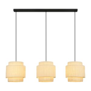 Briloner Pendelleuchte Swing Nature 3-flammig Bastschirm E27 Fassung Natur