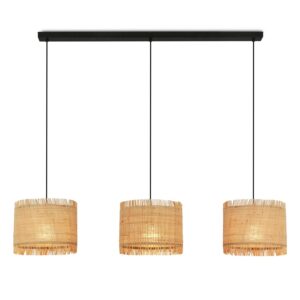Briloner Pendelleuchte Swing Nature 3-flammig Strohschirm E27 Fassung Natur