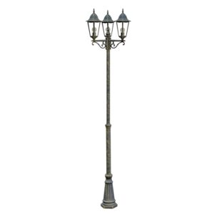 DELUKE Kandelaber ANNA Aluminium Bronze 220x58x58cm Außenwegeleuchte Hof Garten Laterne