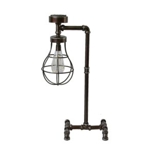 DELUKE Solar-Stehlampe TURIN Stahl Braun 59x22x33cm Gartenlampe Tischlampe Outdoor Leuchte