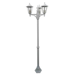 Dapo Außen Stehleuchte Kingston Kandelaber 3-Flammig Weiss Aluminium E27