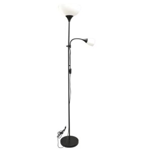 Dapo Deckenfluter Kora mit Leseleuchte Schwarz 178cm E27 E14