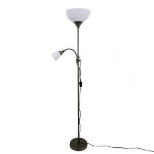 Dapo Deckenfluter Kora mit Leseleuchte Titan 178cm E27 E14