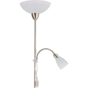 Deckenfluter Pienza mit Leseleuchte Nickel Weiß H: ca. 180cm
