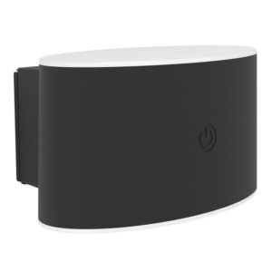 EGLO Außen-LED-Wandleuchte oval VALGIANO Schwarz m. Touch L 120mm IP44