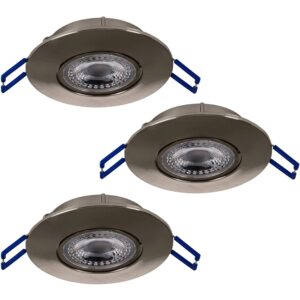 EGLO LED 3er-Set Einbauleuchten ZUJAR Nickel-matt Ø 90mm 3x3