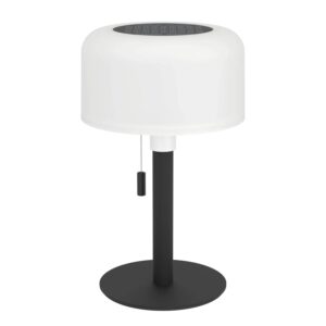 EGLO Solar-LED-RGBW-Tischleuchte MONTAPALMA Weiß-Schw. rund m. Zugschalter IP54