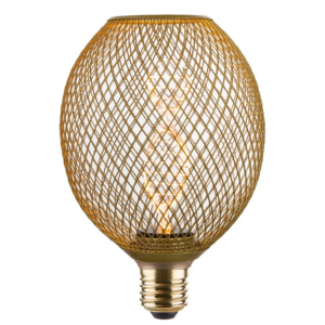 ENOVALITE LED Filament Leuchtmittel DNA MESH E27 Dimmbar Warmweiß Gold Gitterdesign Dekoleuchte