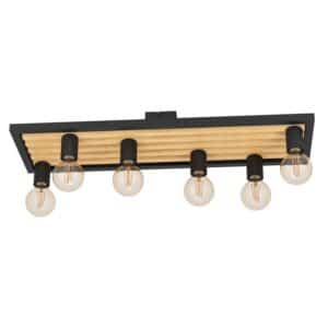 Eglo Deckenleuchte Consett 6-flammig 115x780 mm Schwarz Braun