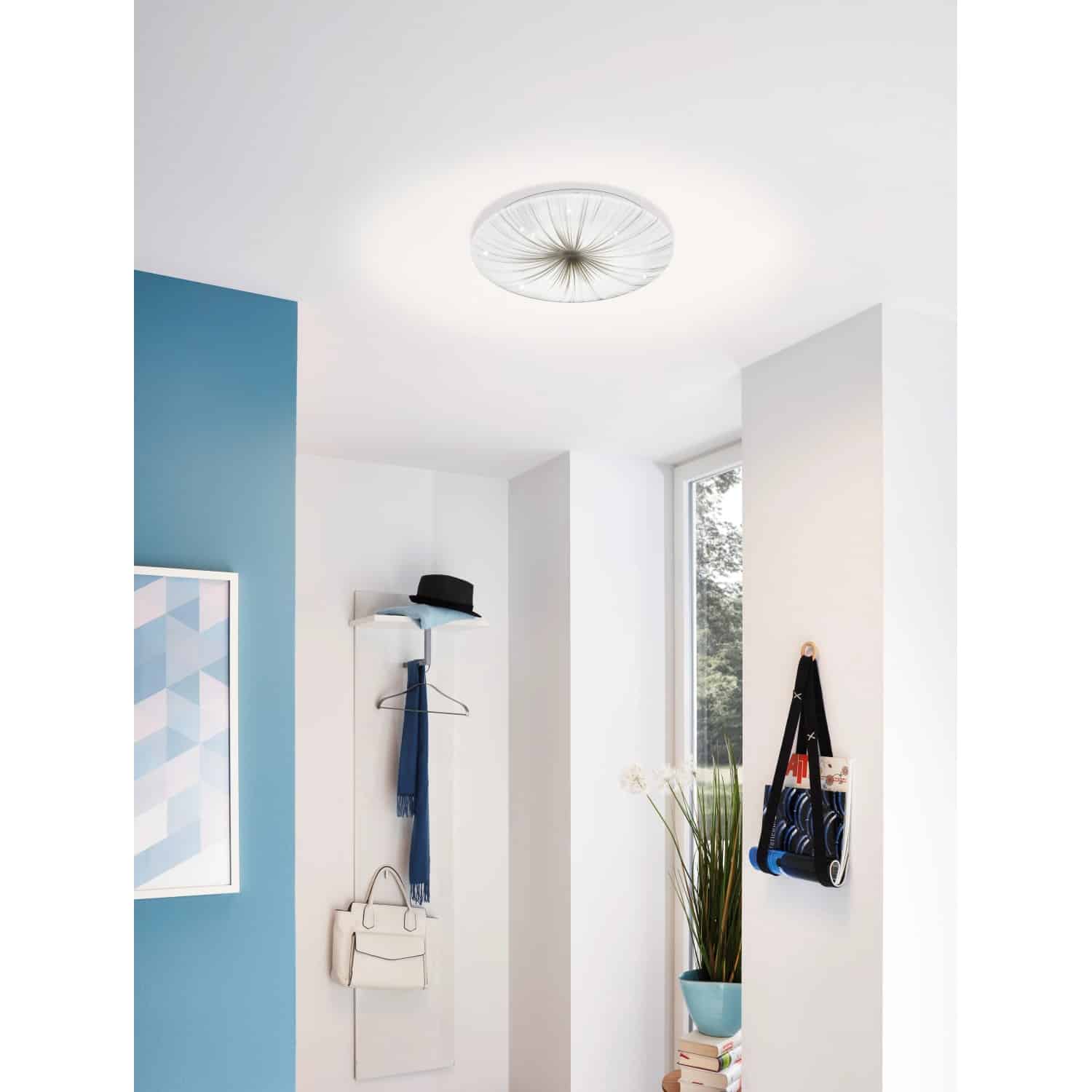 Eglo LED-Deckenleuchte Nieves Weiß-Silber 41 cm