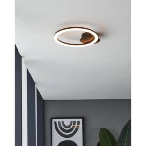 Eglo LED-Deckenleuchte Parrapos-Z 34 cm x 30 cm Weiß Schwarz