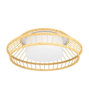 Eglo LED-Deckenleuchte Yuku-Z Bambus Natur Ø 47 cm Weiß