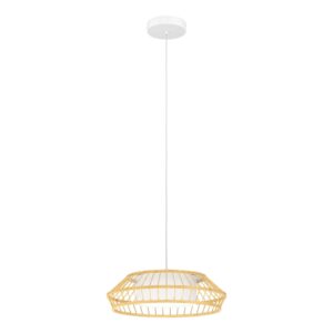 Eglo LED-Pendelleuchte Yuku-Z Bambus Natur Ø 47 cm Weiß