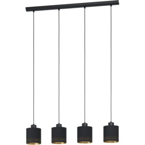 Eglo Pendelleuchte 4-flammig Esteperra Schwarz-Gold