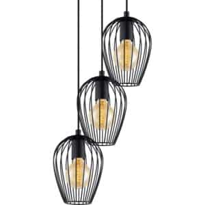 Eglo Pendelleuchte Newtown Schwarz 3-flammig Ø 38 cm