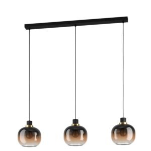 Eglo Pendelleuchte Oilella 3-flammig Schwarz-Messing 110 cm x 95 cm