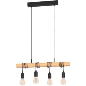 Eglo Pendelleuchte Townshend Schwarz-Eiche 70 cm x 10