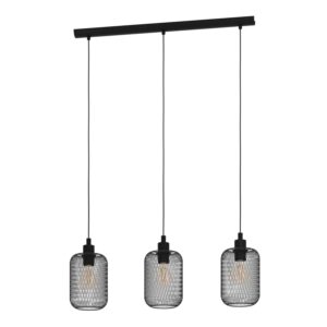Eglo Pendelleuchte Wrington Schwarz Ø 15 cm x 110 cm 3-flammig