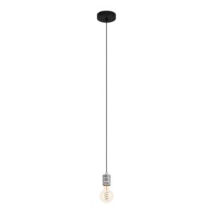 Eglo Pendelleuchte Yorth Schwarz-Silber Ø 5 cm x 150 cm 1-flammig
