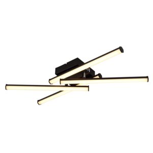Globo Deckenleuchte Kirina Kunststoff Schwarz matt LED 500 x 500 x 88 mm