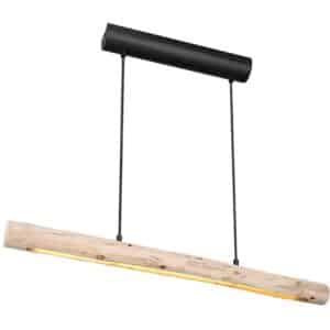 Globo LED-Hängeleuchte 80 cm Mella Holz naturfarben