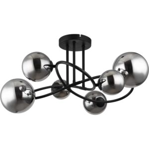 Globo LED-Pendelleuchte 6-flammig Riha Metall Schwarz Matt